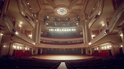 Obraz premium Grand Theater Interior with Empty Stage.
