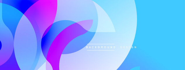 Abstract colorful overlapping circles create dynamic gradient background. Modern design, vibrant hues, smooth transitions.