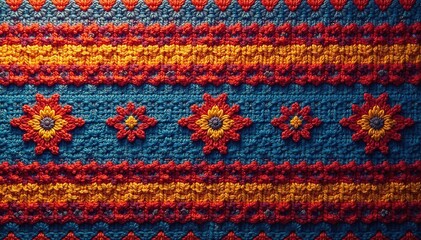 Obraz premium Intricate woven textile with repeating geometric shapes , intricate, texture, material