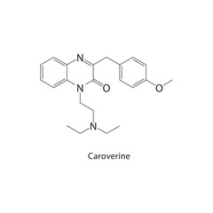 Caroverine skeletal structure. NMDA antagonist compound schematic illustration. Simple diagram, chemical formula.