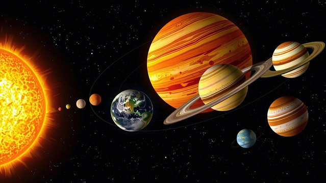 solar system in space