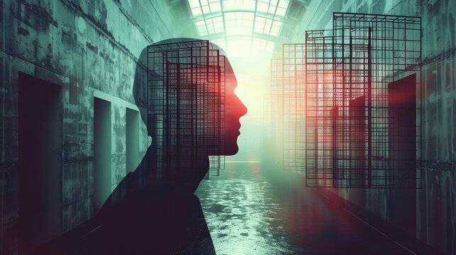 Conceptual image of criminal psychology research on behavior and motivation study