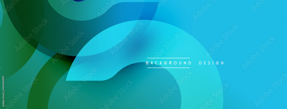 Poster Abstract fluid shapes overlap, creating dynamic blue, green gradient. Modern design suggests movement, depth. Minimalist aesthetic.