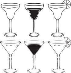 Cocktail Outline, Cocktail Silhouette, Summer Cocktail, Tropical Drink