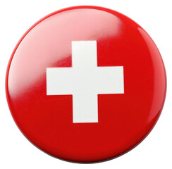 Obraz premium PNG Swiss flag symbol white round.