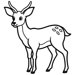 Deer vector illustration line art and white background
