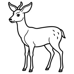 Deer vector illustration line art and white background