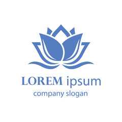 Elegant and beautiful blooming flower logo illustration