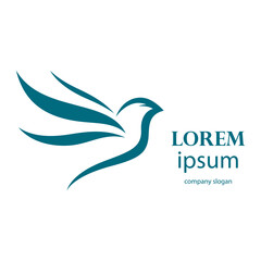 beautiful bird design flying flapping its wings