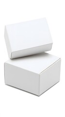 Obraz premium Two Blank White Cardboard Boxes Packaging Mockup
