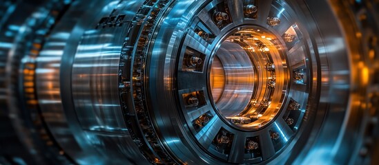 Obraz premium Industrial Machinery Closeup Gears