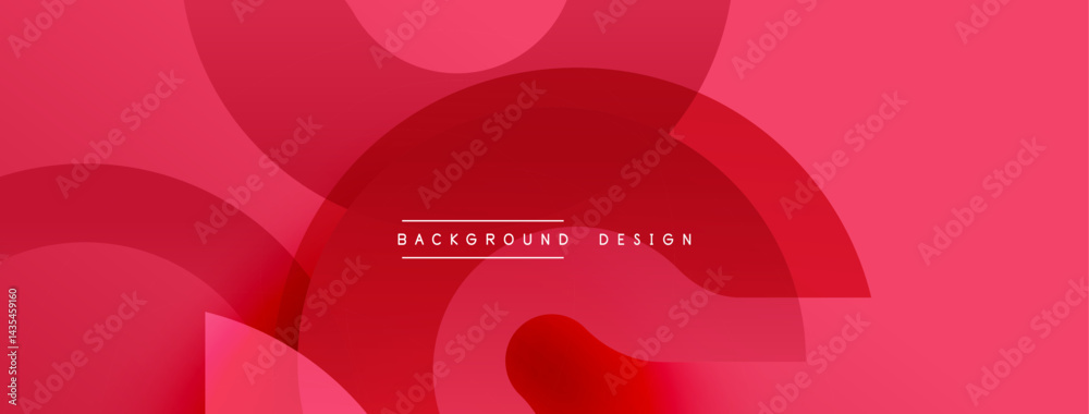 Aufkleber abstract red design features overlapping rounded shapes. minimalist style, modern aesthetic, suitabl