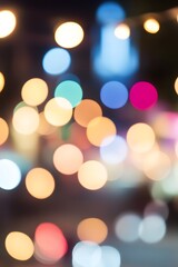 Abstract Colorful Bokeh Lights Background Night City Festive