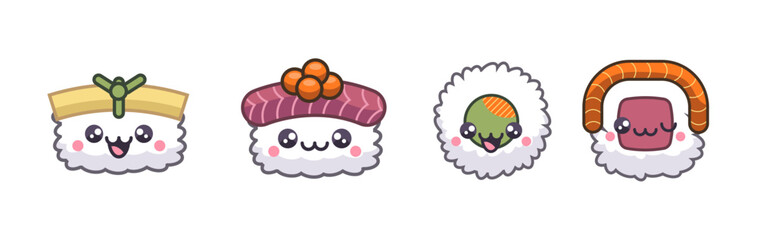 Set Cute sushi Icons