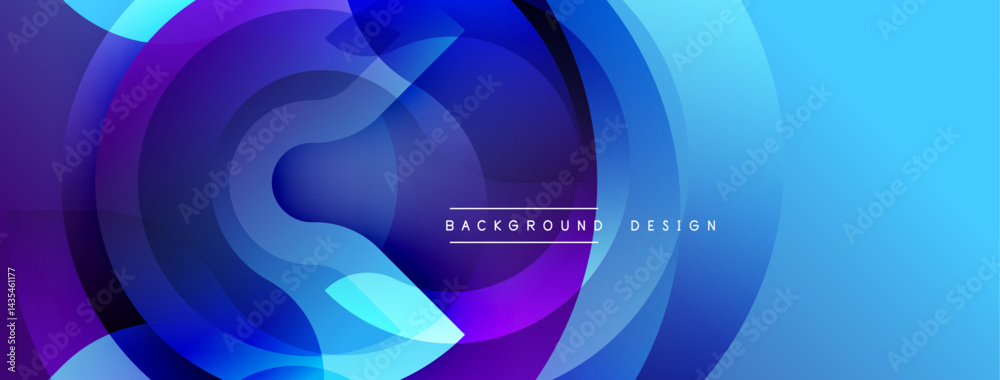 Poster Abstract fluid shapes, vibrant blue purple gradients. Modern design element for backgrounds, presentations. Smooth transitions create dynamic visual.