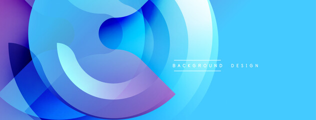 Abstract fluid shapes overlap, creating dynamic blue purple gradient. Modern design evokes movement, energy, visual interest.