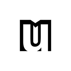 Modern MU Monogram Logo Design Clean and Minimalist Style
