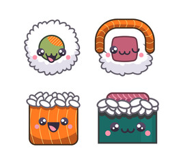 Set Cute sushi Icons