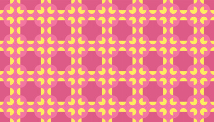 Playful seamless vector with organic motifs in pink and yellow color scheme. Suitable for creative packaging, fashion accessories, and party decorations