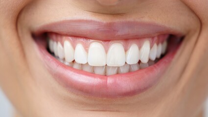 Obraz premium Close-Up of Perfect Healthy Smile – AI Generated Professional Dental