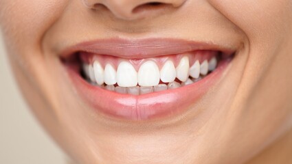 Obraz premium Close-Up of Perfect Healthy Smile – AI Generated Professional Dental