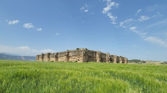 Southwestern view of the Bayrampaşa Caravanserai, or Kesiri Han, built near the Cakit River in Altinova, Karaisali, Adana (1637-1638) during Sultan Murad IV&rsquo;s reign, served Ottoman military purposes