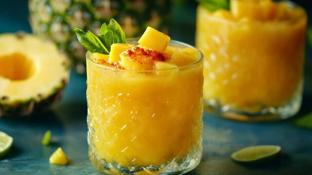 Refreshing Mango Pineapple Slushy: A Tropical Delight