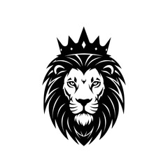 Obraz premium Majestic Lion King Crown Regal Vector Illustration