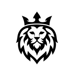 Obraz premium Majestic Lion King Crown Regal Vector Illustration