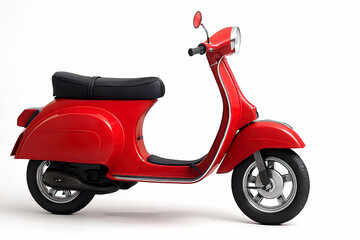 Vintage Style Red Scooter with Black Seat and Chrome Accents