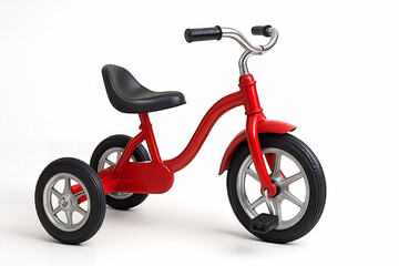 Classic Red Tricycle for Kids with Black Seat and Silver Wheels