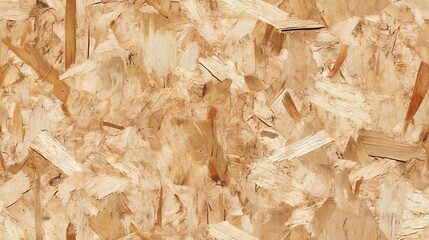 Obraz premium Textured seamless tile of OSB board displaying rough wood strands for construction, flooring, and building-related graphic designs.