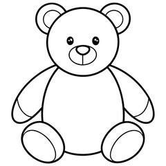 Fototapeta premium Minimal Teddy Bear Vector on White