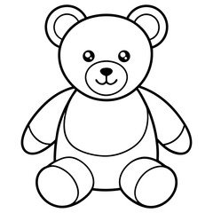 Minimal Teddy Bear Vector on White