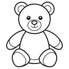 Minimal Teddy Bear Vector on White
