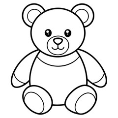 Minimal Teddy Bear Vector on White