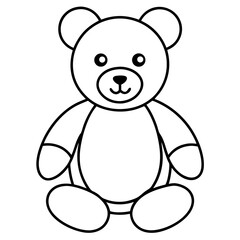 Minimal Teddy Bear Vector on White