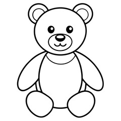 Minimal Teddy Bear Vector on White