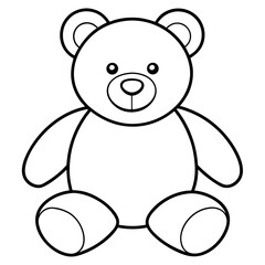 Minimal Teddy Bear Vector on White