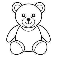 Minimal Teddy Bear Vector on White
