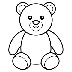Minimal Teddy Bear Vector on White