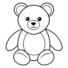 Minimal Teddy Bear Vector on White
