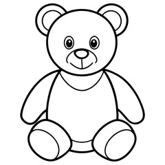 Minimal Teddy Bear Vector on White