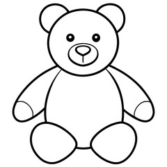 Fototapeta premium Minimal Teddy Bear Vector on White