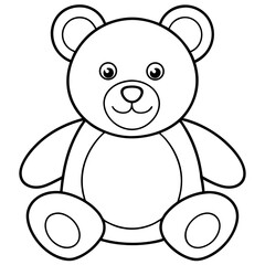 Minimal Teddy Bear Vector on White