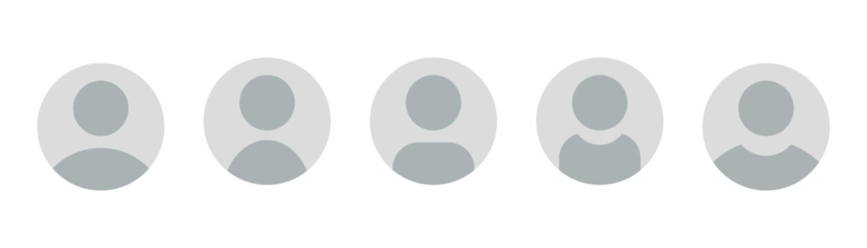 Avatar, user profile, person icon. Gender-neutral silhouette in grayscale. Flat vector illustration. Ideal for social media profiles, app icons, screensavers, and profile picture templates