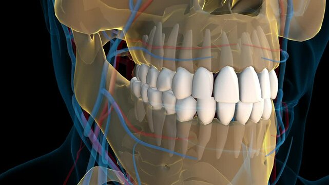Human teeth canine teeth anatomy for medical concept 3D rendering