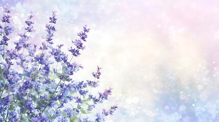 Naklejka premium Lavender flowers with soft bokeh background.