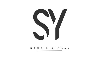 SY, YS Abstract Letters Logo Monogram