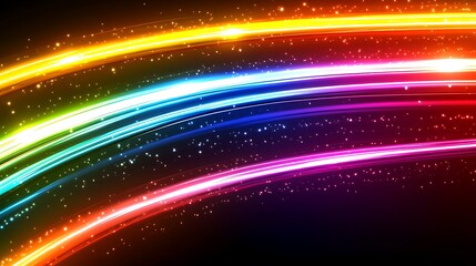 Obraz premium Rainbow Light Trails with Dark Background. (3)
